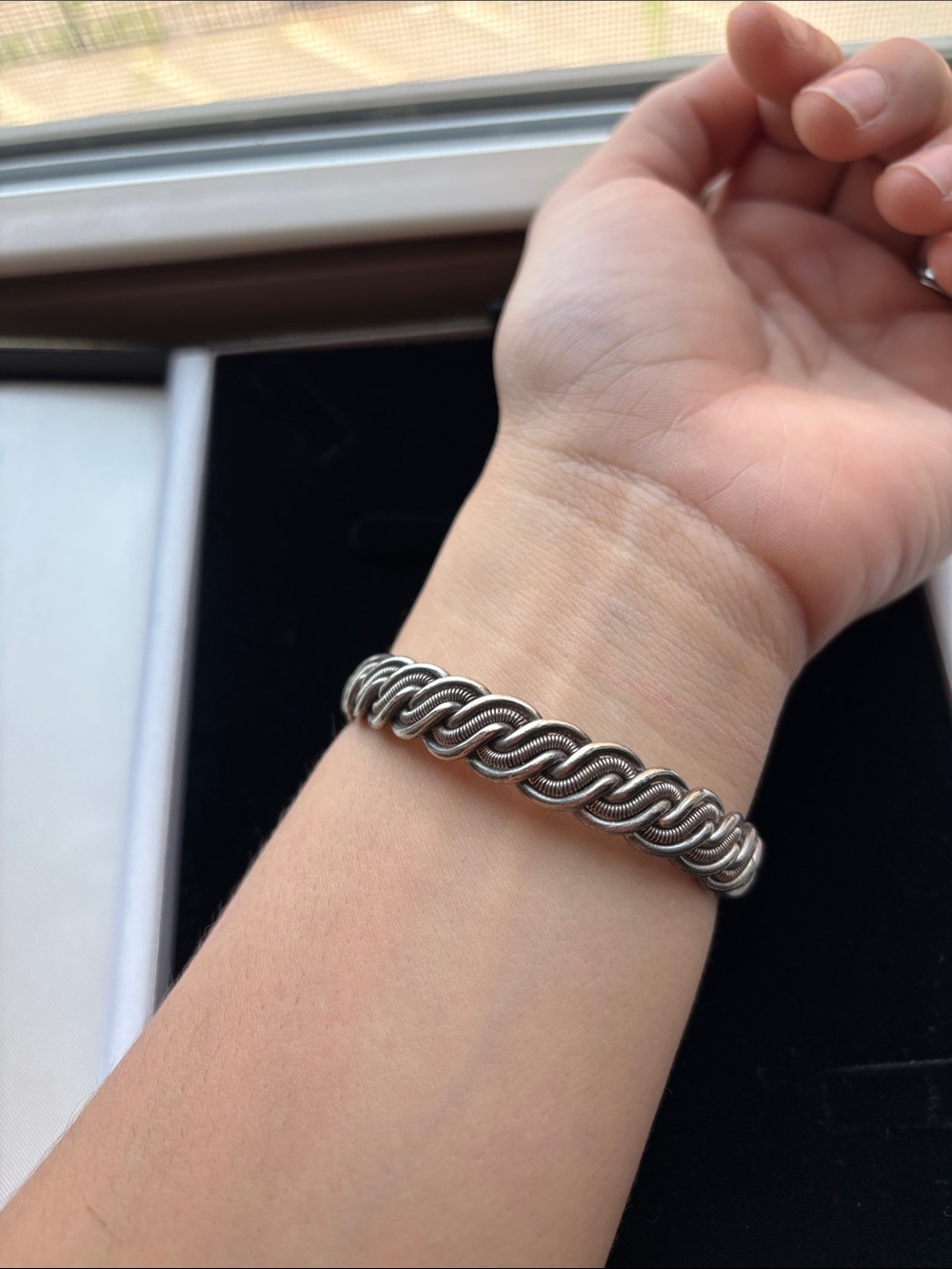 Sterling Silver Twisted Rope Link Bracelet - Silver